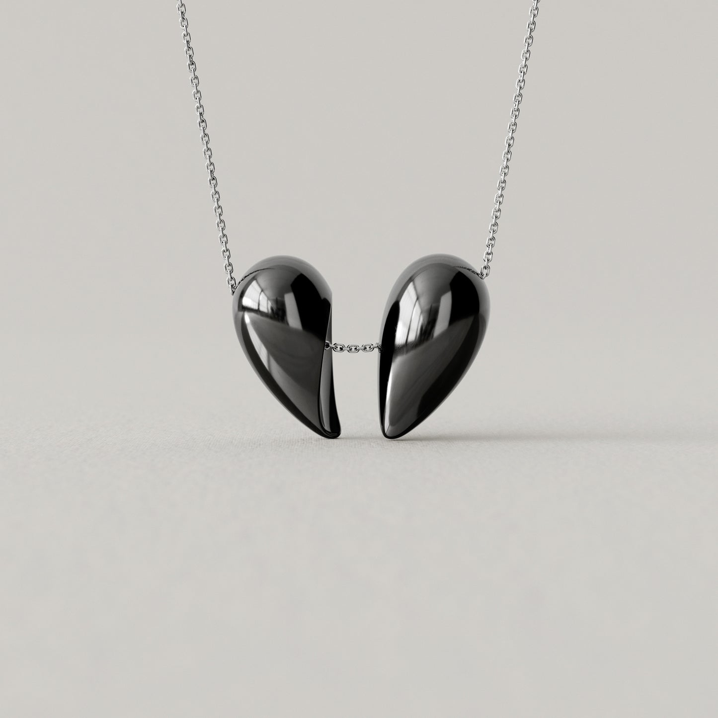 Black Love Large Pendant | Oxidised Sterling Silver