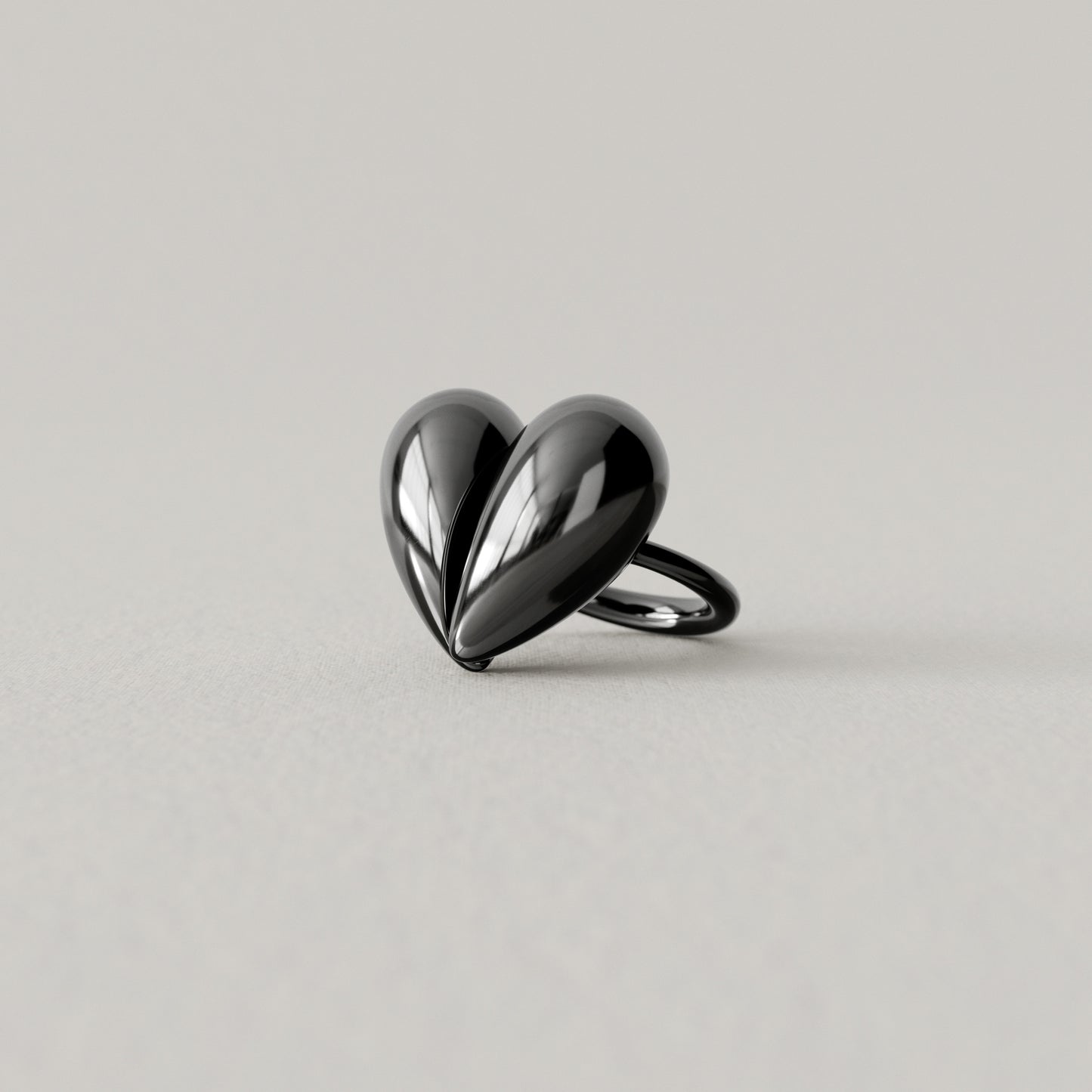 Black Love Large Ring | Oxidised Sterling Silver