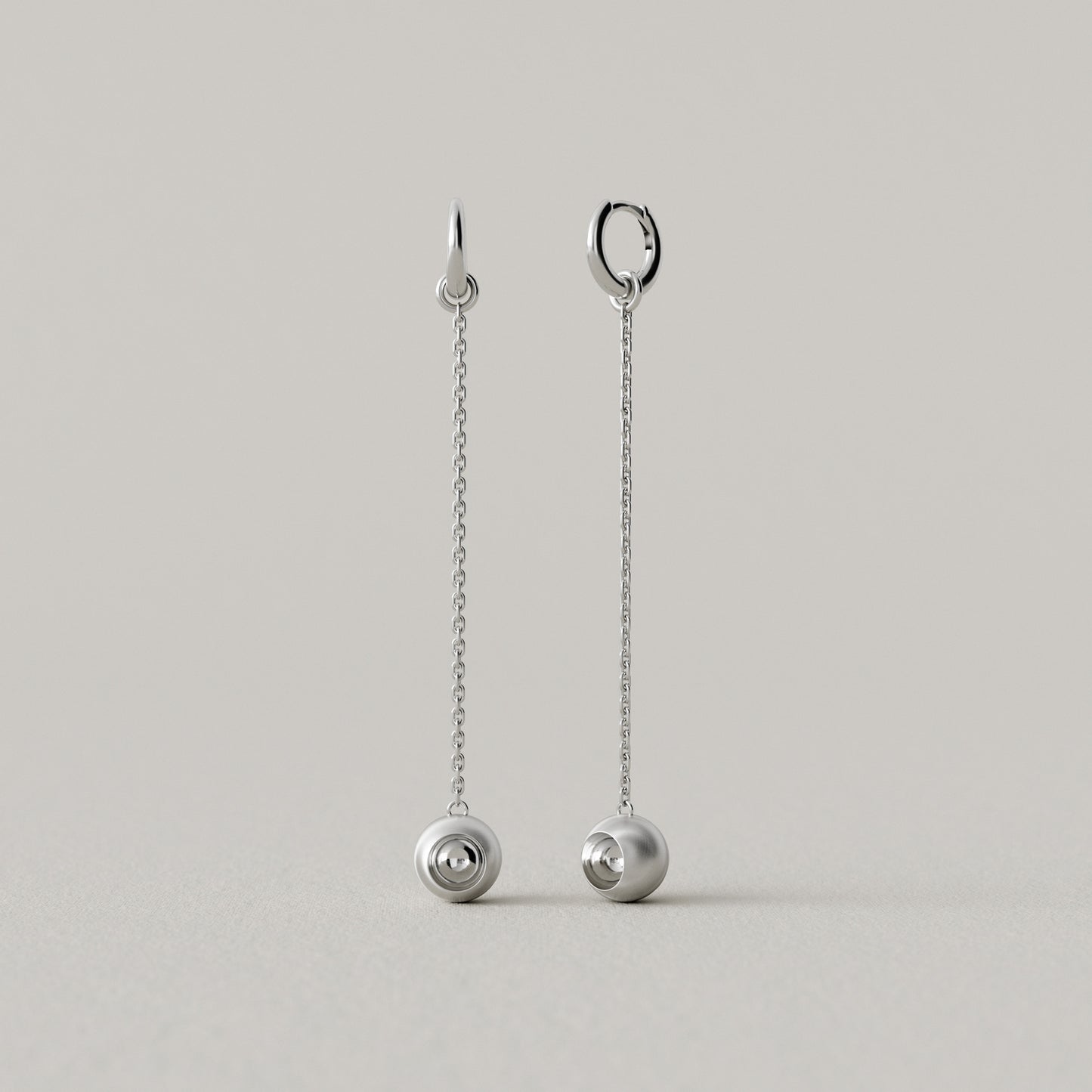 Cave Round | Drop Earring 80mm | Sterling Silver