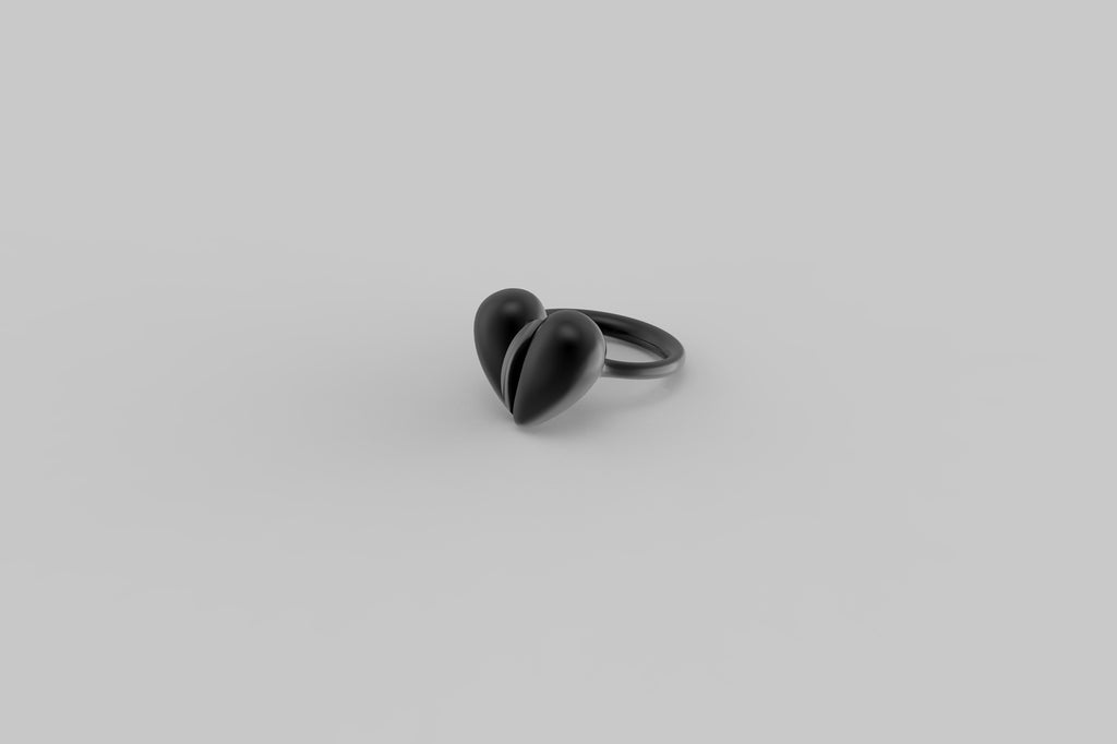 Black Love Small Ring | Oxidised Sterling Silver