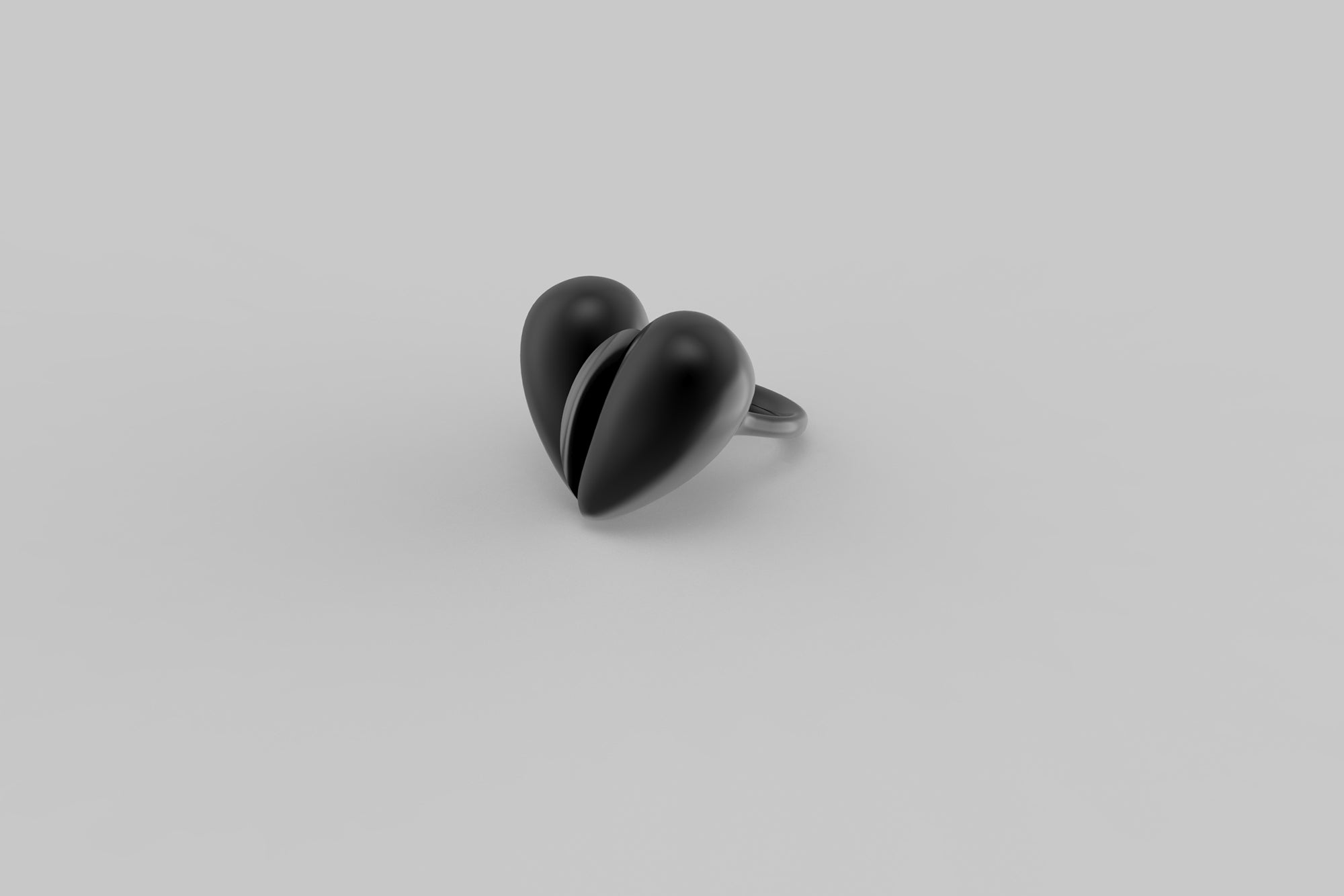 Black Love Large Ring | Oxidised Sterling Silver