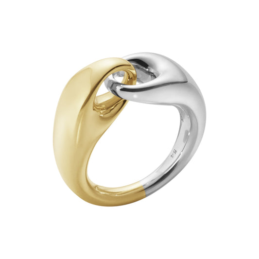 Reflect Ring Large | Sterling Silver & 18k Yellow Gold