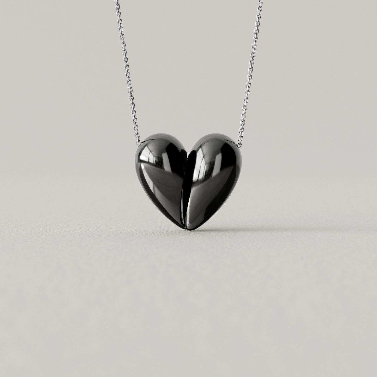 Black Love Large Pendant | Oxidised Sterling Silver