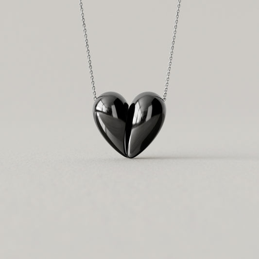 Black Love Large Pendant | Oxidised Sterling Silver