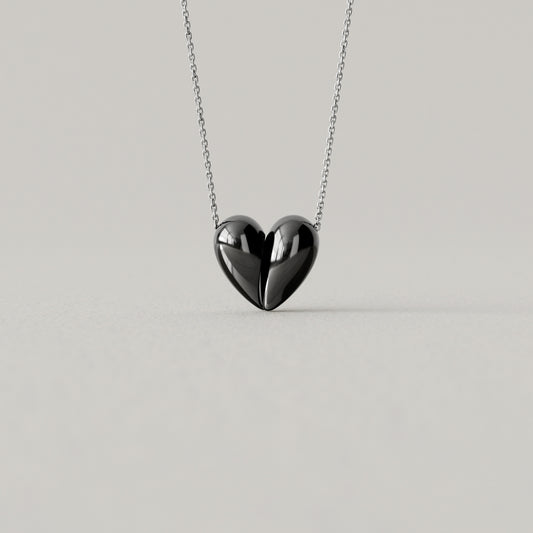 Black Love Small Pendant | Oxidised Sterling Silver