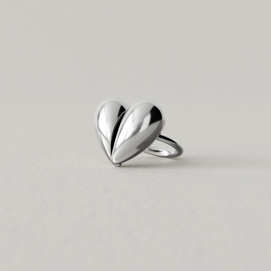 Black Love Large Ring | Sterling Silver