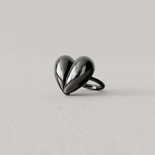 Black Love Large Ring | Oxidised Sterling Silver