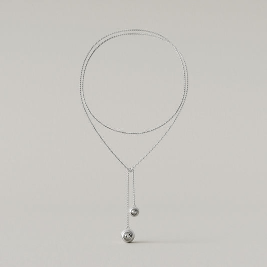 Cave Round | Lariat Necklace | Sterling Silver