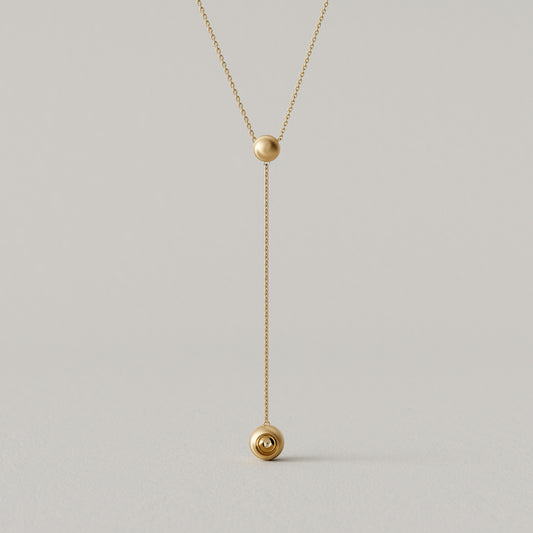 Cave Round | Necklace | 18k Yellow Gold