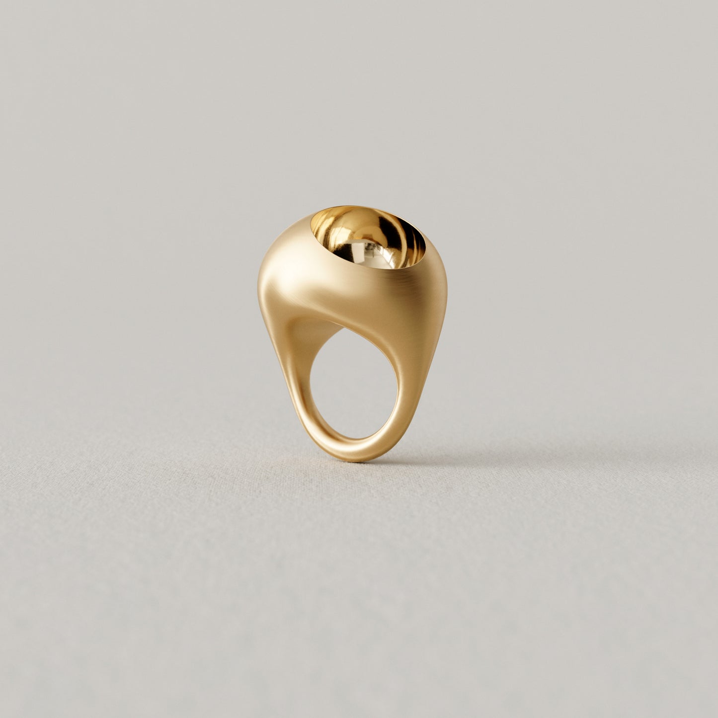 Cave Round | Statement Ring | 18k Yellow Gold