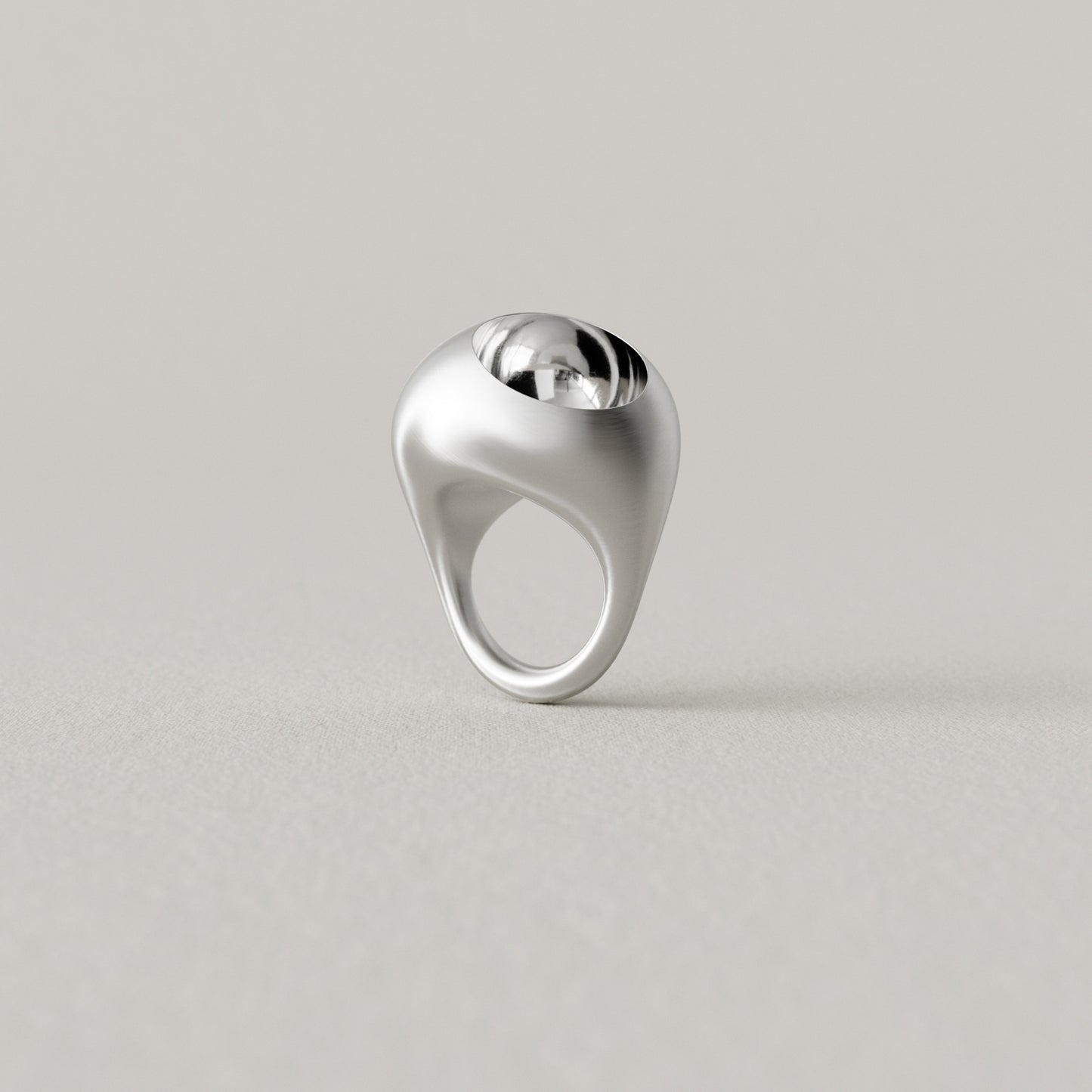 Cave Round | Statement Ring | Sterling Silver