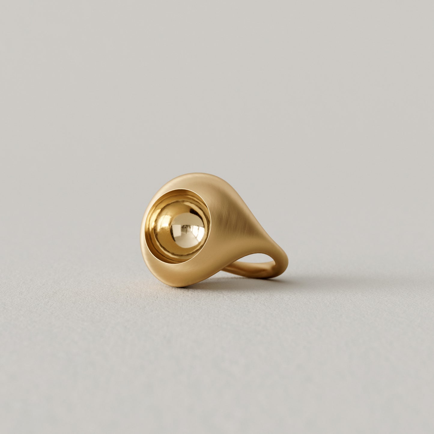 Cave Round | Statement Ring | 18k Yellow Gold