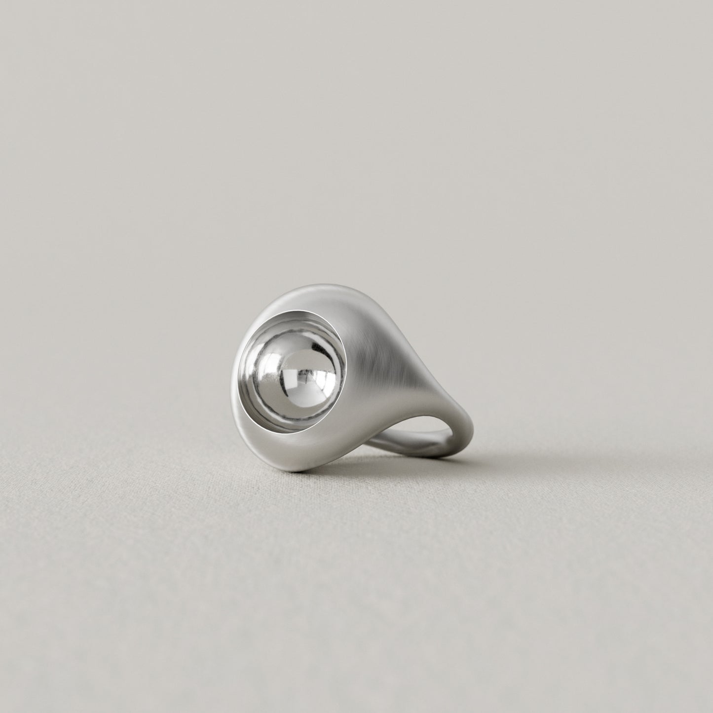 Cave Round | Statement Ring | Sterling Silver