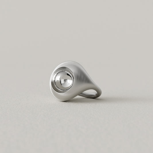 Cave Round | Statement Ring | Sterling Silver