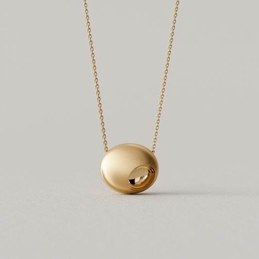 Cave Oval | Pendant Small | 18k Yellow Gold