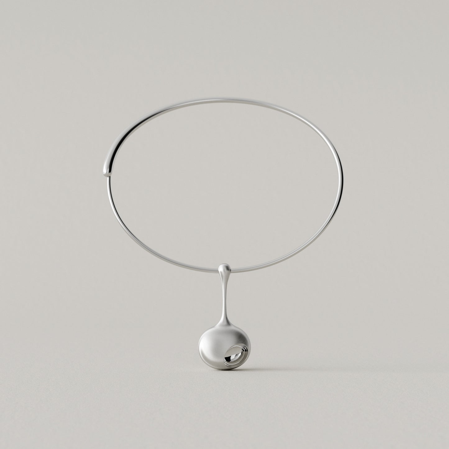 Cave Oval  | Torque with Pendant Large | Sterling Silver