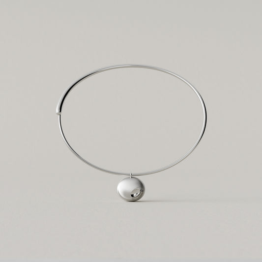 Cave Oval | Torque with Pendant Medium | Sterling Silver