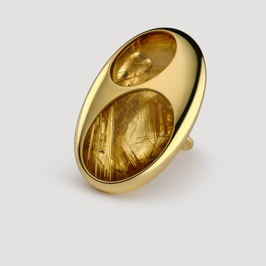 Metanoia Ring | 18k Yellow Gold and Rutilated Quartz