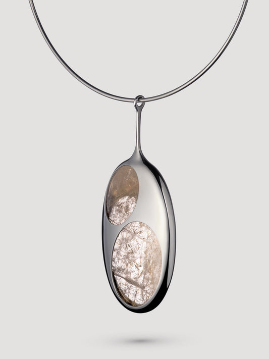 Metanoia Torque | Sterling Silver and Rutilated Quartz