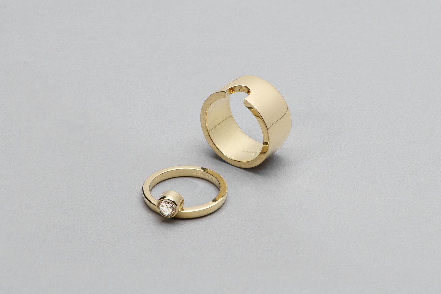 WE Ring | 18K Yellow Gold with Rose cut diamond