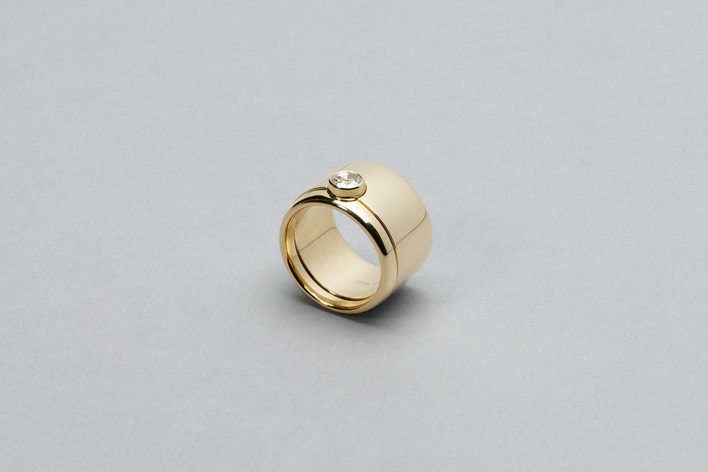 WE Ring | 18K Yellow Gold with Rose cut diamond