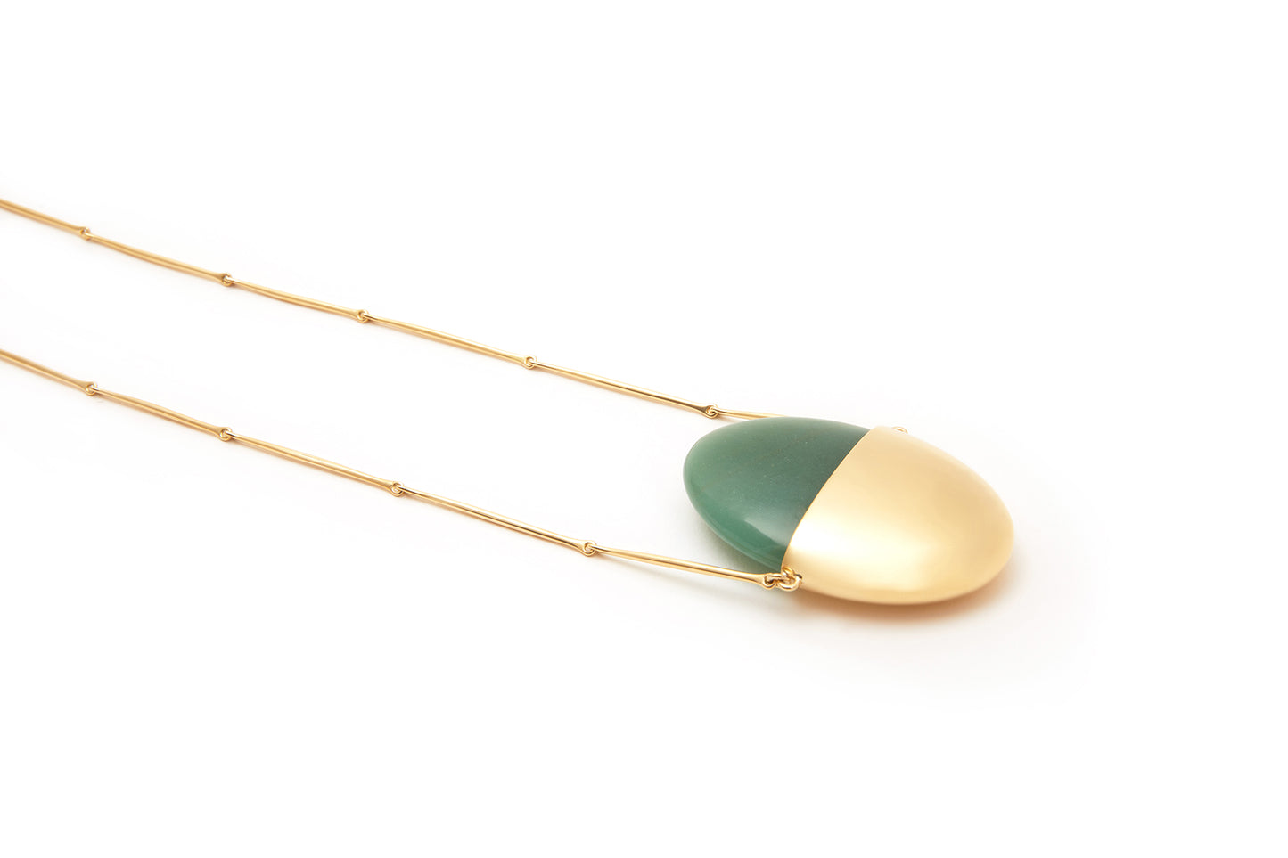 A Beautiful Life Small Pendant | 18k Yellow Gold and Aventurine