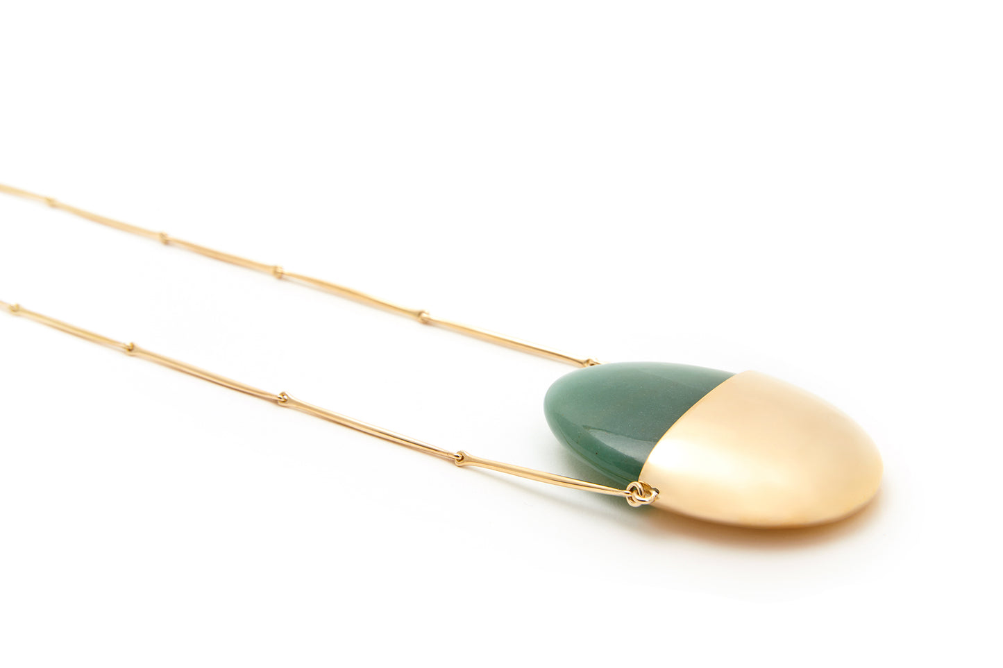 A Beautiful Life Small Pendant | 18k Yellow Gold and Aventurine