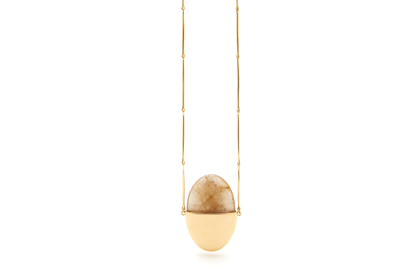 A Beautiful Life Small Pendant | 18k Yellow Gold and Rutilated Quartz Crystal