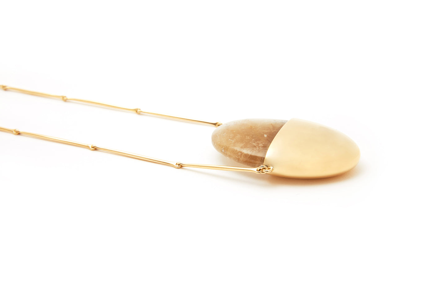 A Beautiful Life Small Pendant | 18k Yellow Gold and Rutilated Quartz Crystal