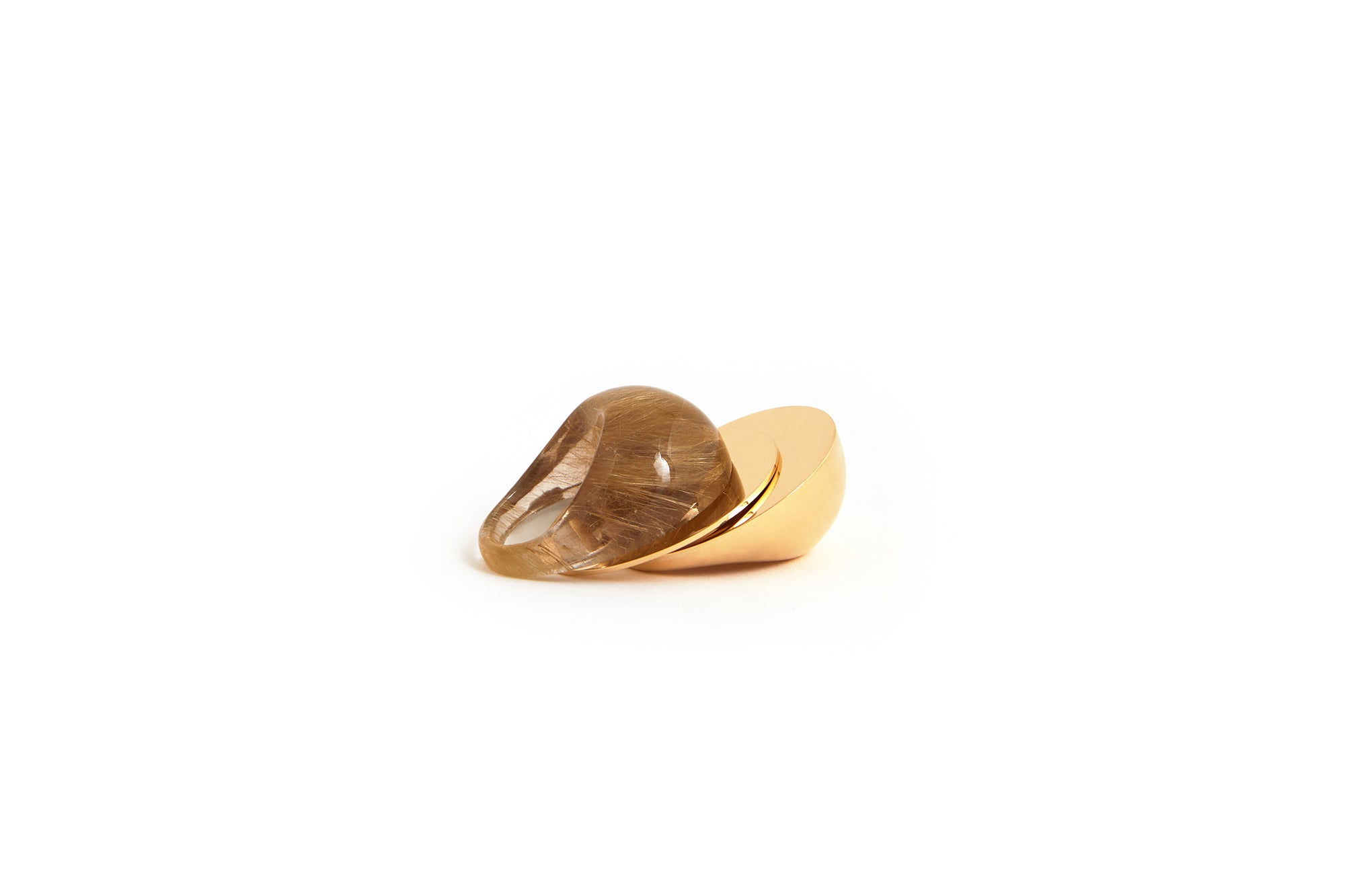 A Beautiful Life Ring | 18K Yellow Gold and Rutilated Quartz Crystal