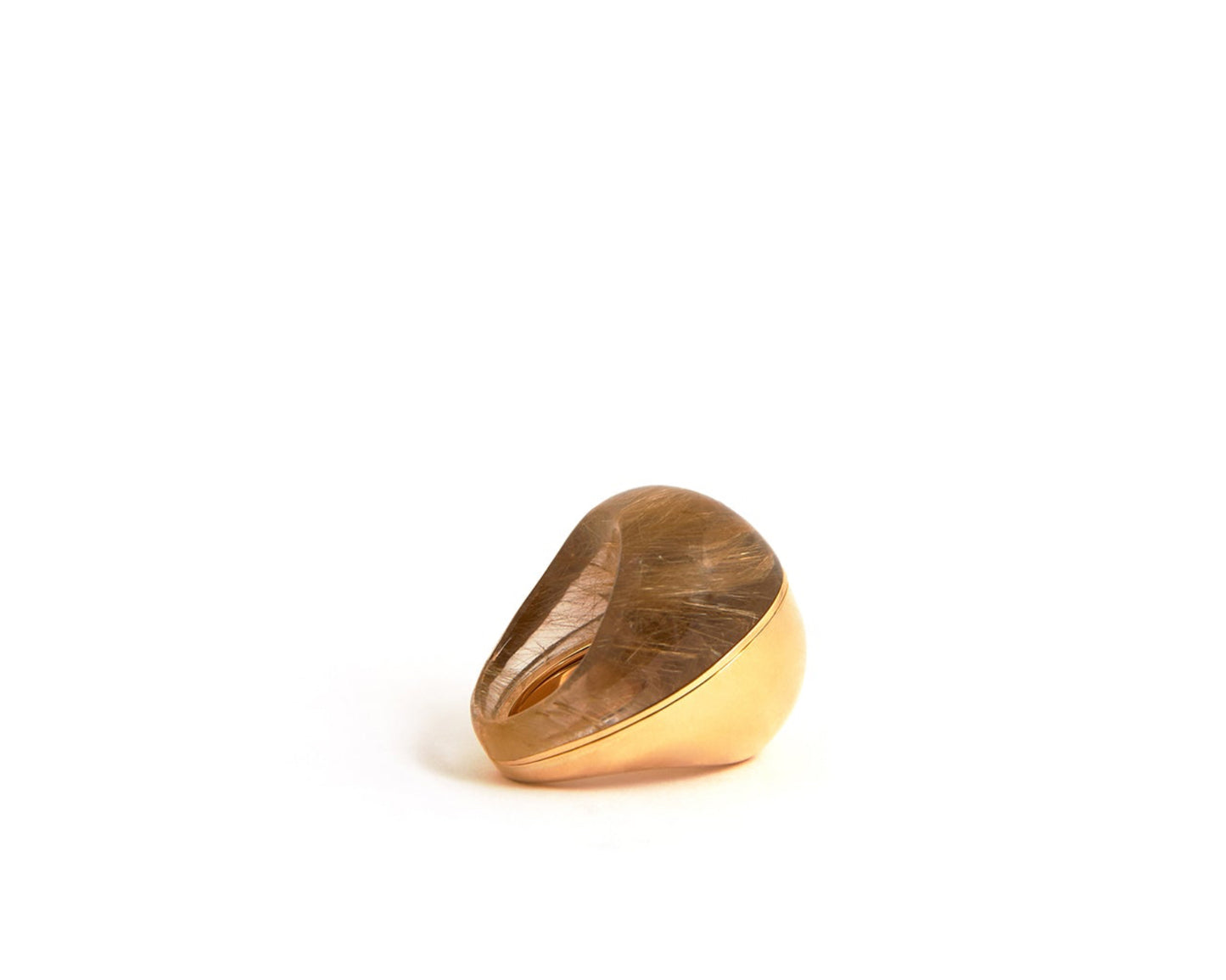 A Beautiful Life Ring | 18k Yellow Gold and Rutilated Quartz Crystal