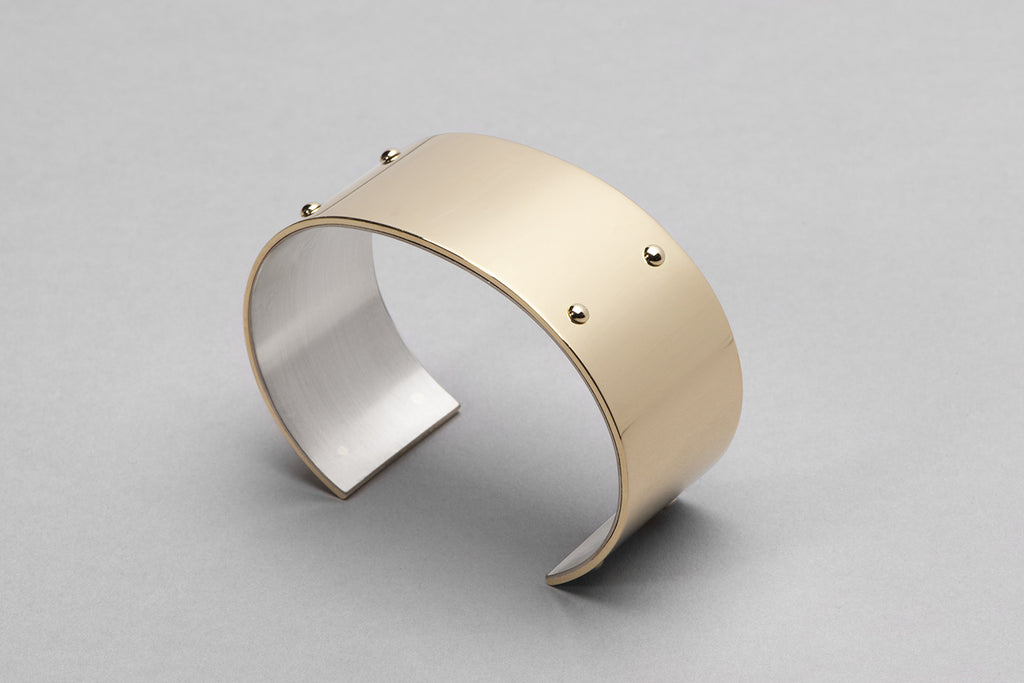 Wyatt Love Cuff | 18K Yellow Gold and Sterling Silver
