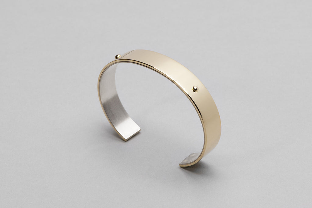 Wyatt Love Cuff | 18K Yellow Gold and Sterling Silver