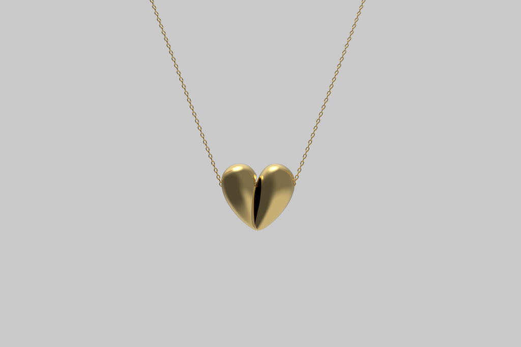 Black Love Large Pendant | 18K Yellow Gold