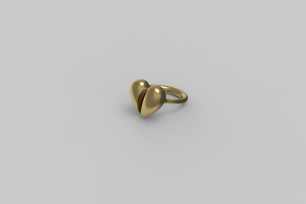 Black Love Small Ring | 18K Yellow Gold